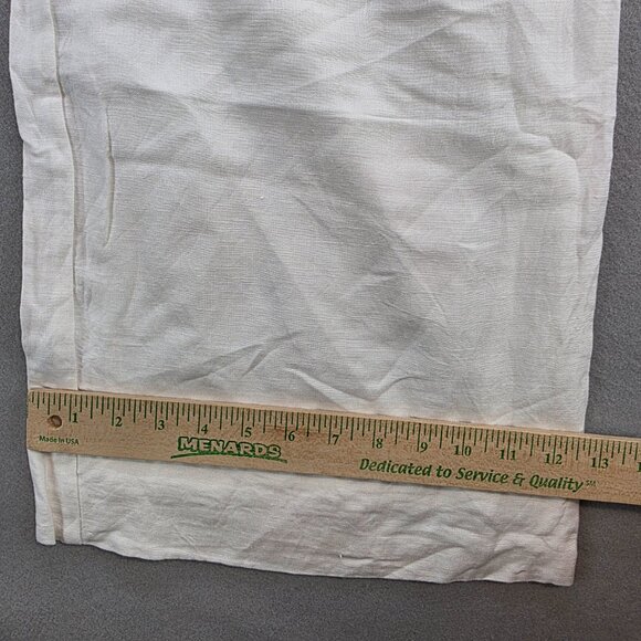 Evereve Sophia Linen Pants Wide Leg High Rise 4-pocket Beachy Boho White sz Sm - Picture 7 of 7